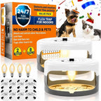 2 Pack Flea Traps For Inside Your Home, Indoor Flea Traps With 8 Sticky Pads, Flea Monitoring Trap For Home, Sticky Insect Catcher For Fleas, Moths & Gnats