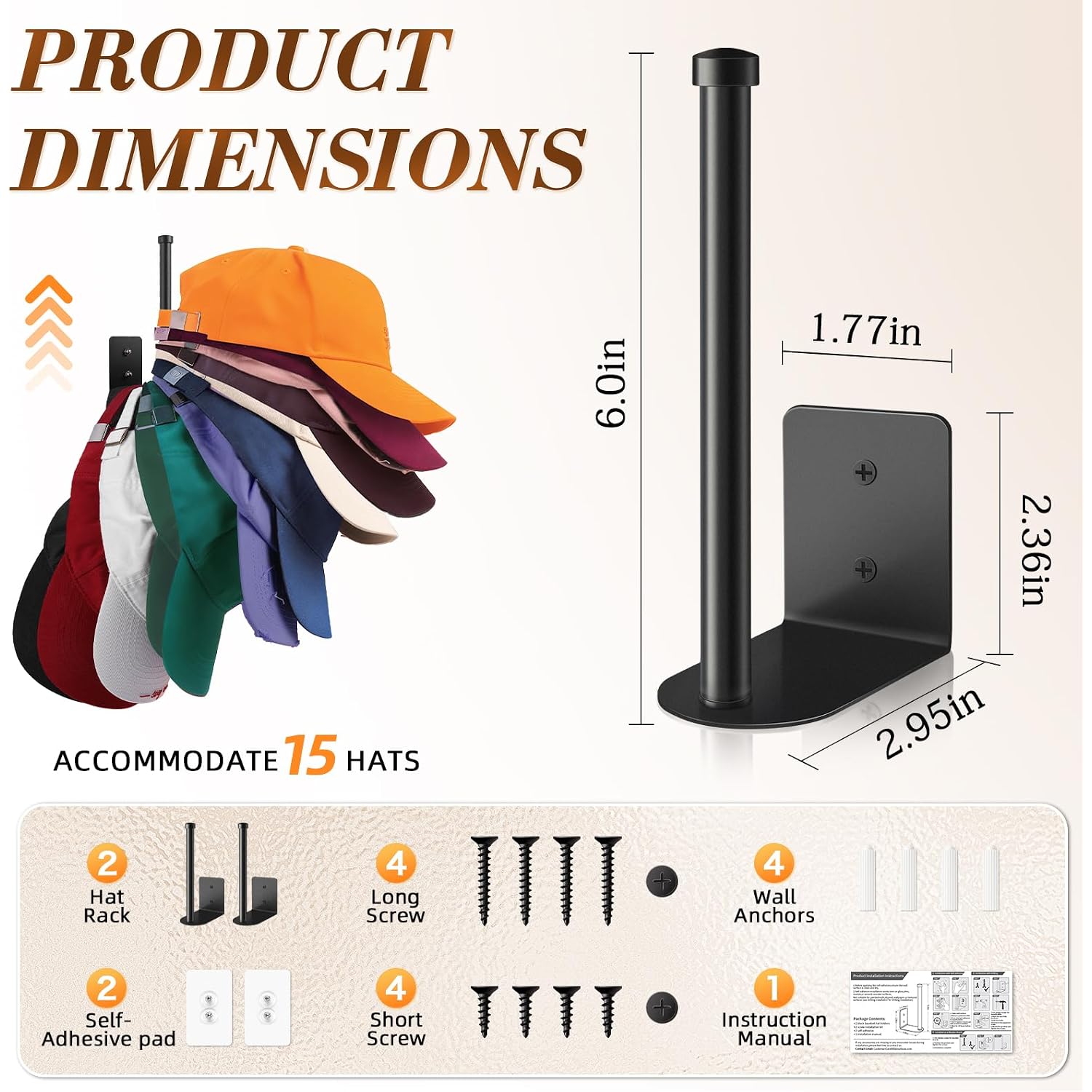 Stylisht Rv Accessories Hat Organizer: Camper Accessories 2 Pack - Hat Rack For Rv Essentials Lovers - Perfect For Camper Accessory And Home Organization - Hat Rack For Wall