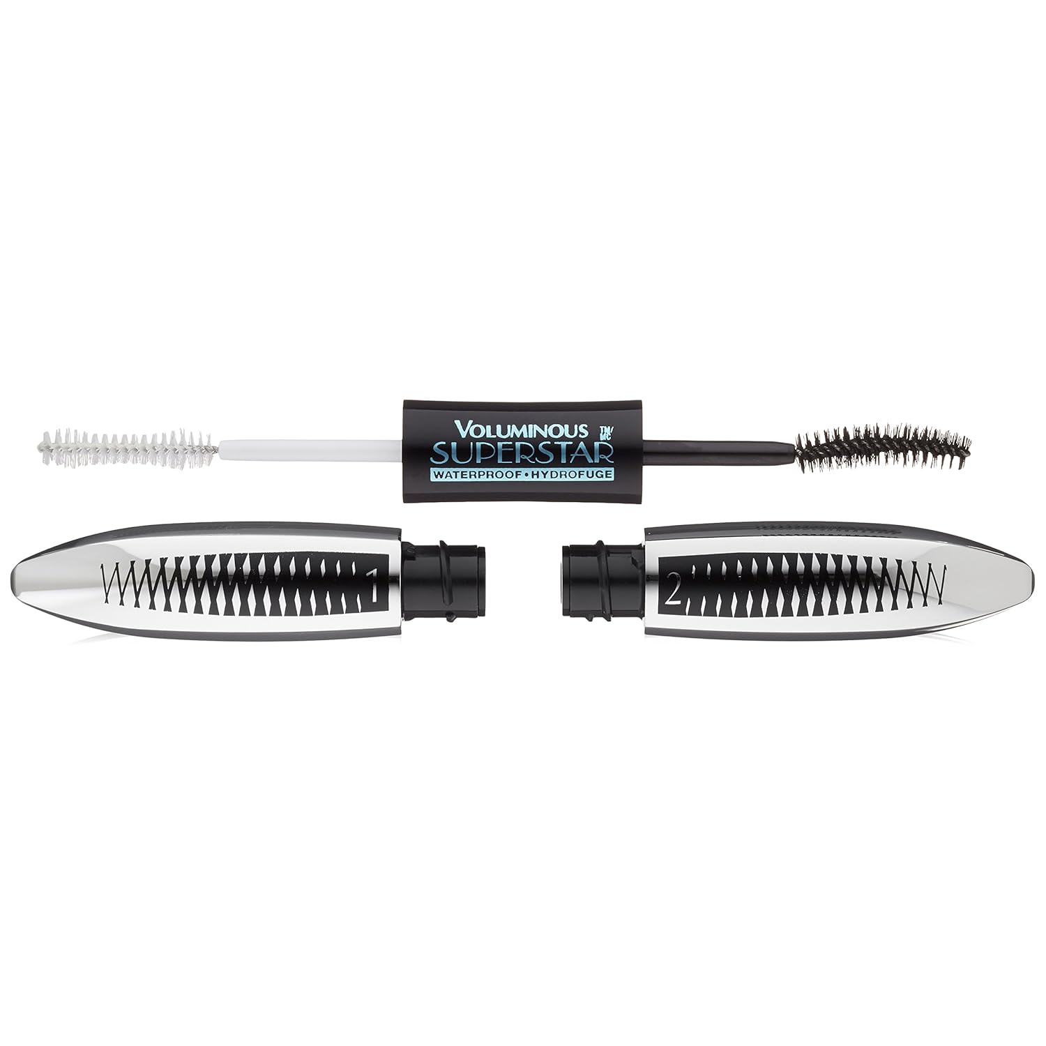 L'Oreal Paris Cosmetics Voluminous Superstar Mascara, Waterproof, Blackest Black, 0.41 Fl. Oz, 1 Count