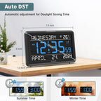 Dreamsky Large Digital Clock With Date And Day Of Week For Seniors | Electric Desk Clock For Elderly, Bedroom Alarm Clock With Battery Backup, Dimmer, Usb, Auto Dst, Temperature, Volume Control