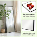 Full Length Mirror 56X16 Inch, Full Body Mirror With Aluminum Metal Frame, Standing Mirrors For Bedroom, Livingroom, Cloakroom, Hallway, Home Décor.