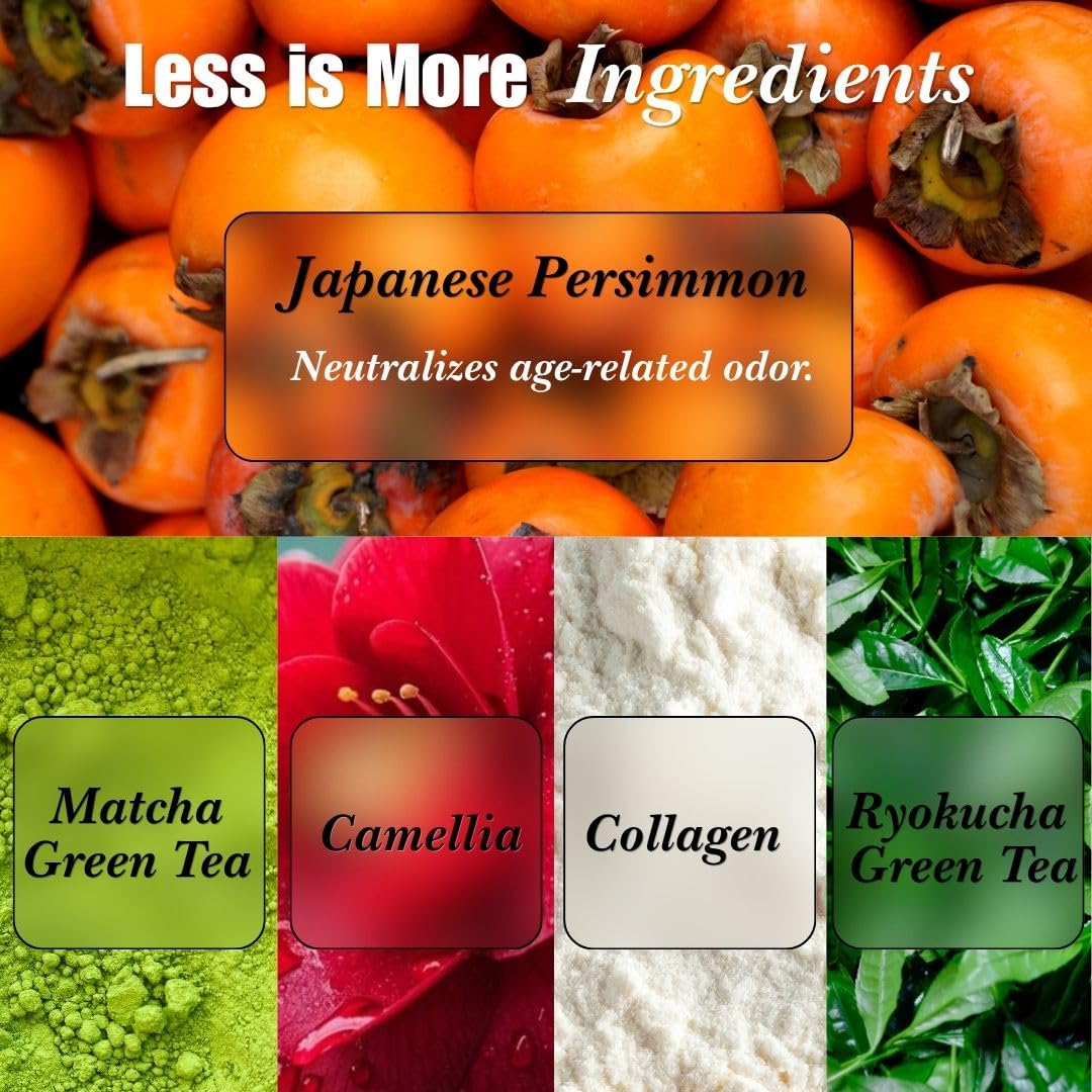 Mirai Clinical Persimmon Soap Bar For Old People Smell - Nonenal® Solution - Japanese Persimmon And Green Tea Extract - For Men And Women - Gentle On All Skin Types - Natural Body Odor Soap