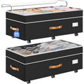 80L 2 Pack Adjustable Under Bed Storage With Wheels | Underbed Containers With Clear Lids, Rolling Under Bed Shoe Storage Organizer For Dorm Home Clothes, Blankets, Toys, Black