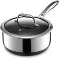 Hexclad 3 Quart Hybrid Nonstick Sauce Pan Pot With Lid, Stay-Cool Handle, Dishwasher Safe, Induction Ready, Compatible With All Cooktops