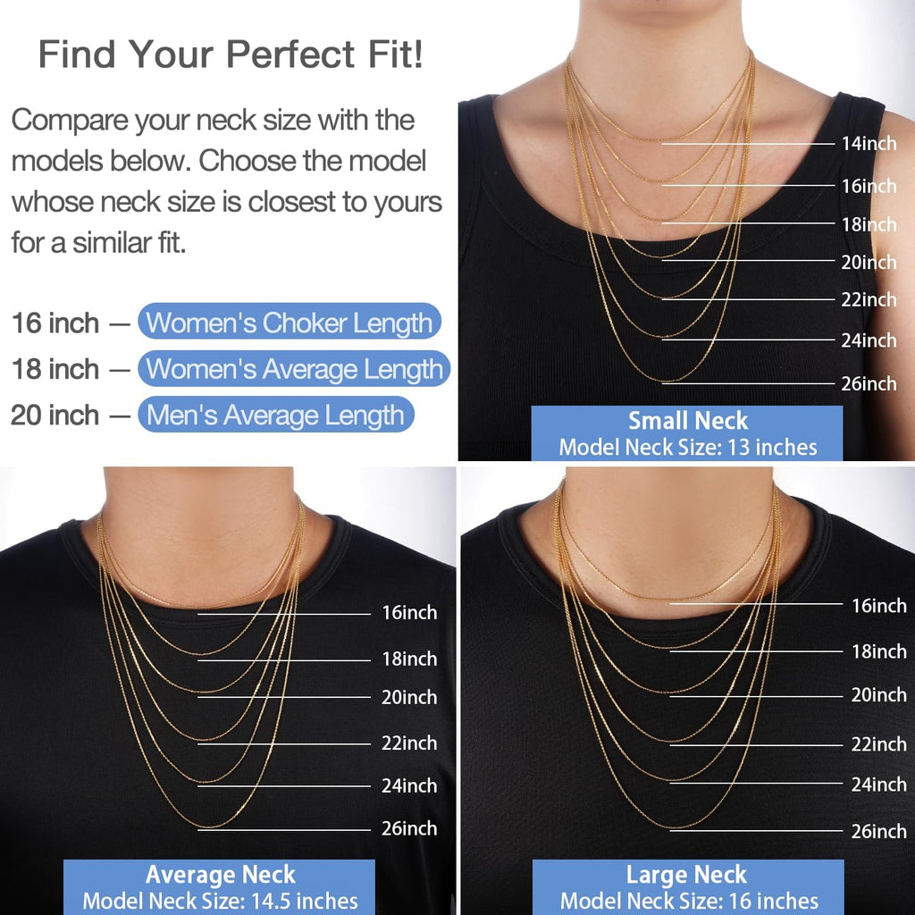 Jewlpire 18k Gold Plated 925 Sterling Silver Chain Necklace for Women, 1.1mm Cable Chains Necklace Thin & Dainty & Sturdy Women's Chain Necklaces, 14/16/17/18/20/22/24 Inches