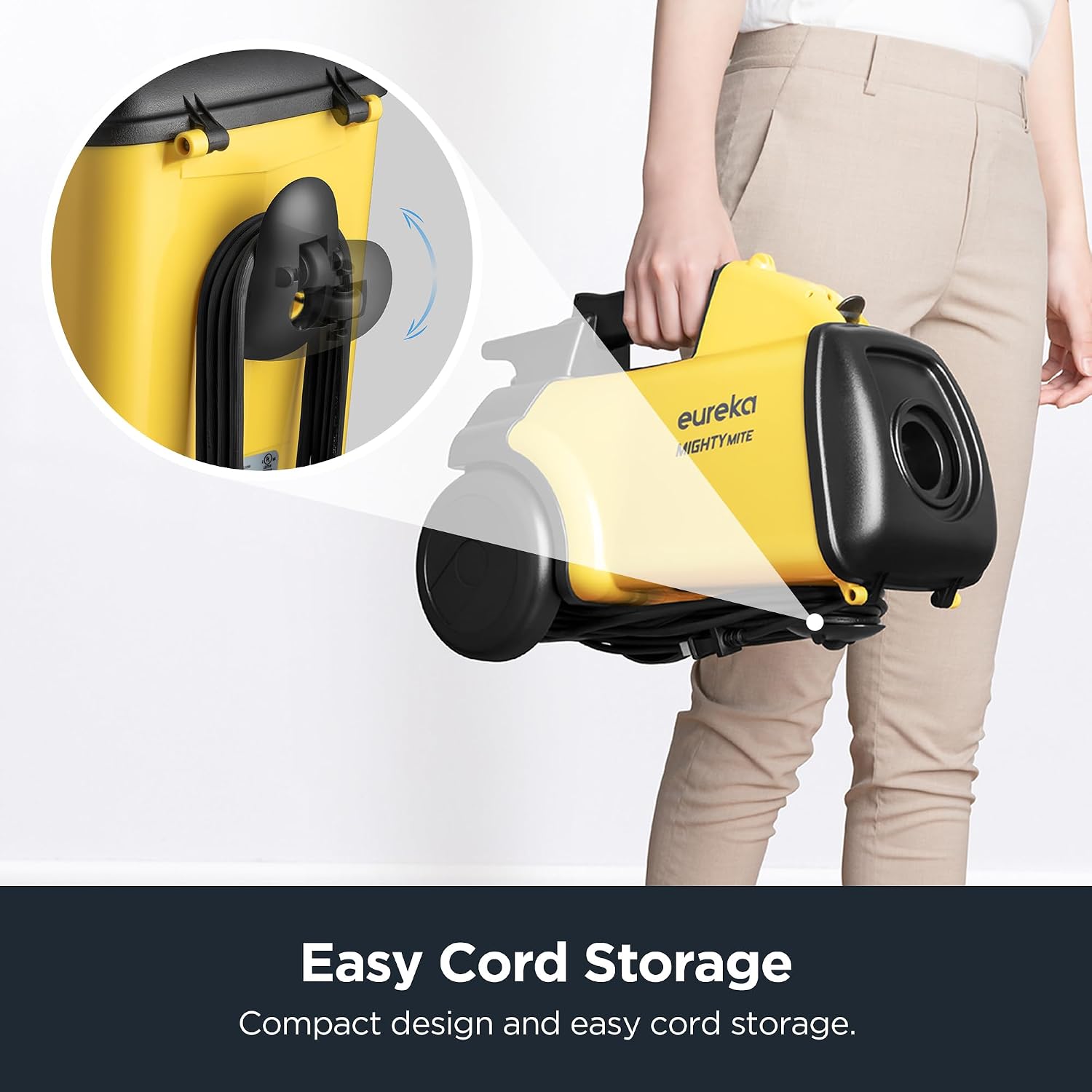 Eureka Canister Vacuum Cleaner, Lightweight Vacuum Cleaner For Home, Yellow