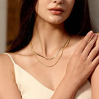CHESKY 14K Gold/Silver Plated Snake Chain Necklace Herringbone Necklace Gold Choker Necklaces for Women Gifts Jewelry 1.5/3/5MM(W) 14"/16"(L) Mothers Day Gifts for Mom
