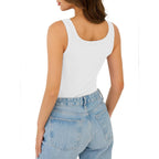 GKBK Womens Tank Tops Scoop Neck Sleeveless Ribbed Tank Summer Basic Thick Strap Slim Fitted Racerback Tops