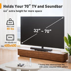 Perlegear Universal Swivel TV Stand Base for 32–70 inch TVs, Height Adjustable Table Top TV Stand Mount with Tilt, Tempered Glass Base, Holds up to 88 lbs