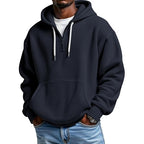 Men's Waffle Knit Quarter Zip Hoodie Long Sleeve Pullover Sweatshirt with Pockets