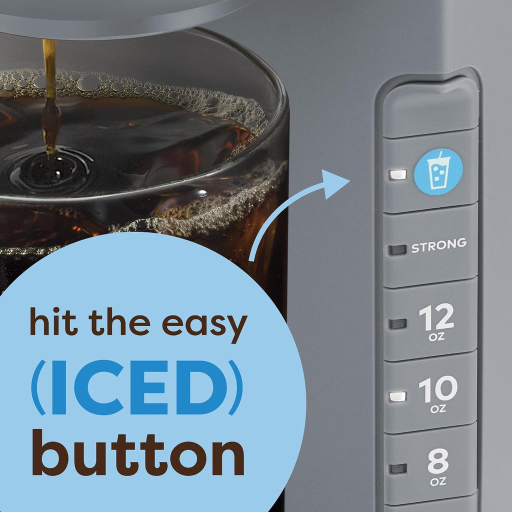 Keurig K-Iced Coffee Maker, Single Serve K-Cup Pod Iced Coffee Maker, With Hot And Cold Coffee Capabilities, Brews Any K-Cup Pod, Gray | Brews Hot And Iced With Brew Over Ice, Strong Brew, 8/10/12 Oz, 42-Oz Reservoir, Drip Tray Fits 7In Tumblers