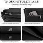 Befen Genuine Leather Crossbody Bags For Women With Built In Rfid Wallet Medium Womens Saddle Bag Cross Body Purse