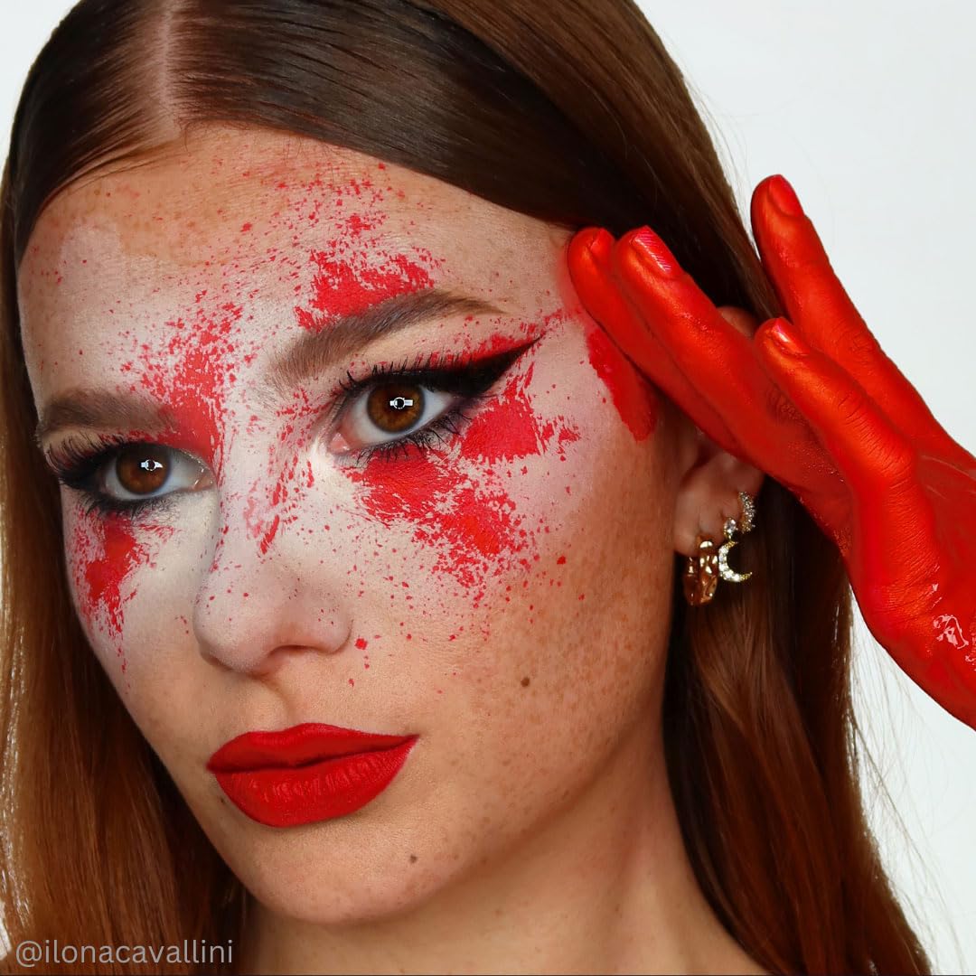 Mehron Makeup Liquid Makeup | Face Paint and Body Paint Perfect for Halloween, Cosplay I Air Brush Compatible Body Paint (1 oz) (RED)