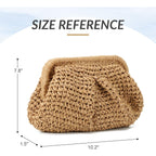 Freie Liebe Straw Clutch Purses for Women Woven Dumpling Bag Summer Beach Clutch Wicker Crossbody Purses