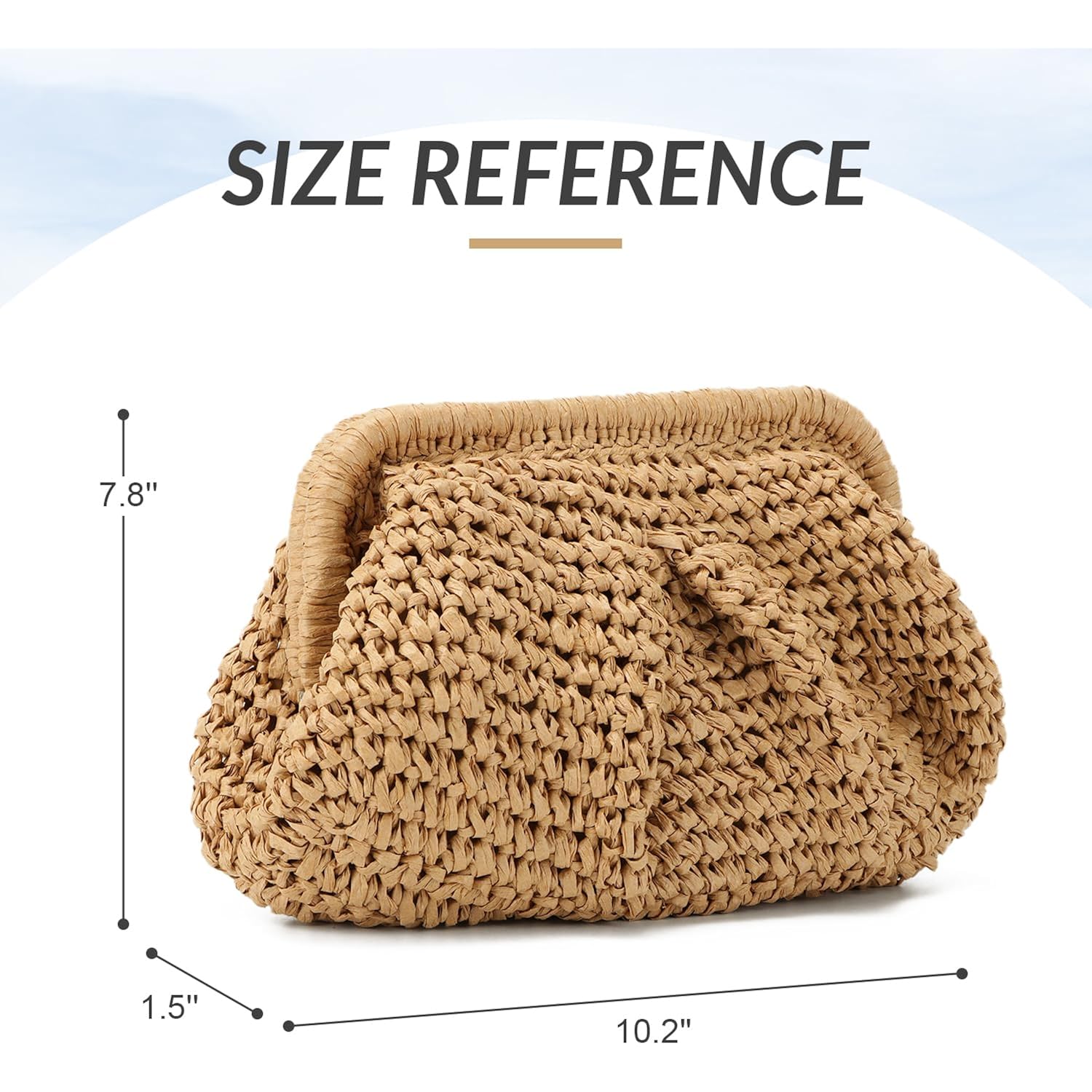 Freie Liebe Straw Clutch Purses for Women Woven Dumpling Bag Summer Beach Clutch Wicker Crossbody Purses