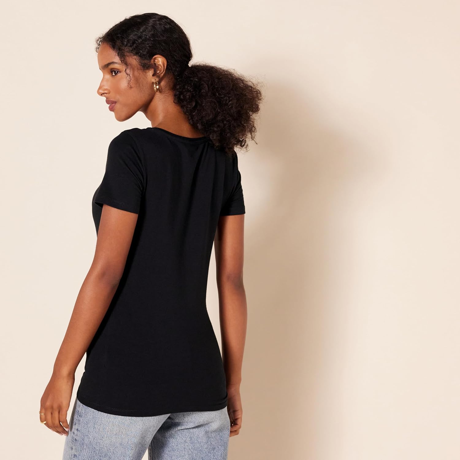 Women's Regular-Fit Short-Sleeve T-Shirt (Crewneck and V-Neck Options), Multipacks