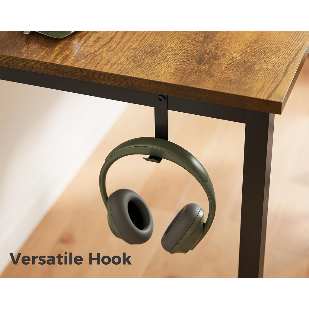 Casaottima 40 Inch Small Computer Desk For Home Office, Study Writing Table For Small Spaces, Simple Modern Desk With Headphone Hooks, Vintage