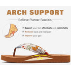 Kuailu Womens Arch Support Flip Flops Ladies Comfort Lightweight Soft Yoga Mat Cushion Walking Thong Sandals