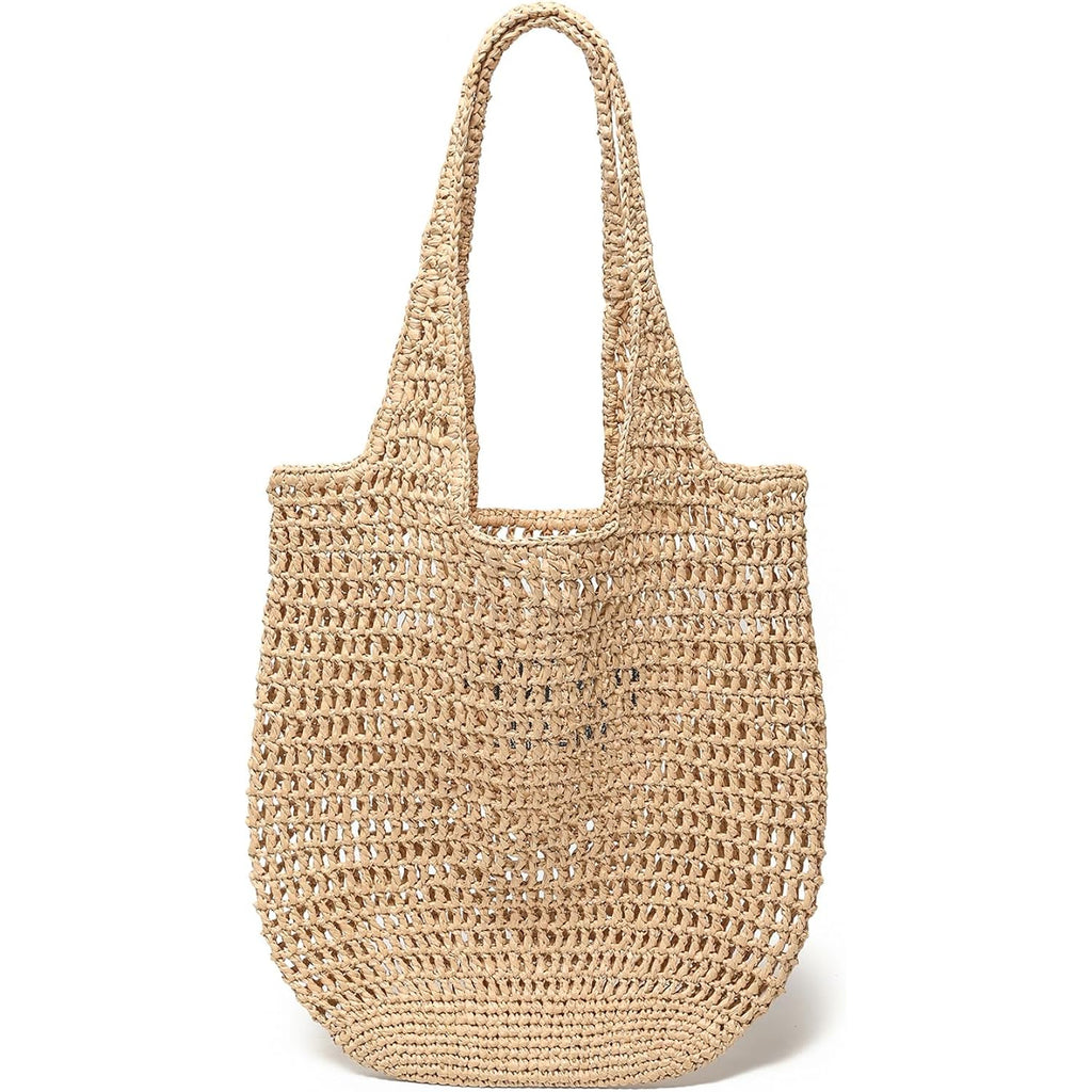 Straw Beach Bags For Women, Large Woven Tote Bag, Summer Shoulder Bag, Hobo Handbag For Vacation, Travel Casual Purse