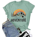 Women Mountain Adventure Workout Tanks Hiking Camping Graphic Athletic Sleeveless Funny Tee Tops C-bean Green