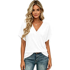 T Shirts Short Sleeve V Neck Tees Womens Tops Beach Vacation Fashion Clothes 2026 Casual Summer Spring Fall Outfits