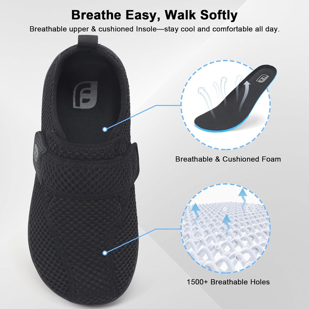 Joinfree Walking Shoes Women & Men Wide Toe Box Zero Drop | Diabetic Friendly Adjustable Upper Non Slip Grip Breathable Comfort Swollen Feet Pregnancy Elderly