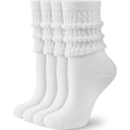 Hongteya Slouchy Crew Socks For Women Soft Scrunch Socks Cute Fashion Retro For Boot Sneakers Size 5-11