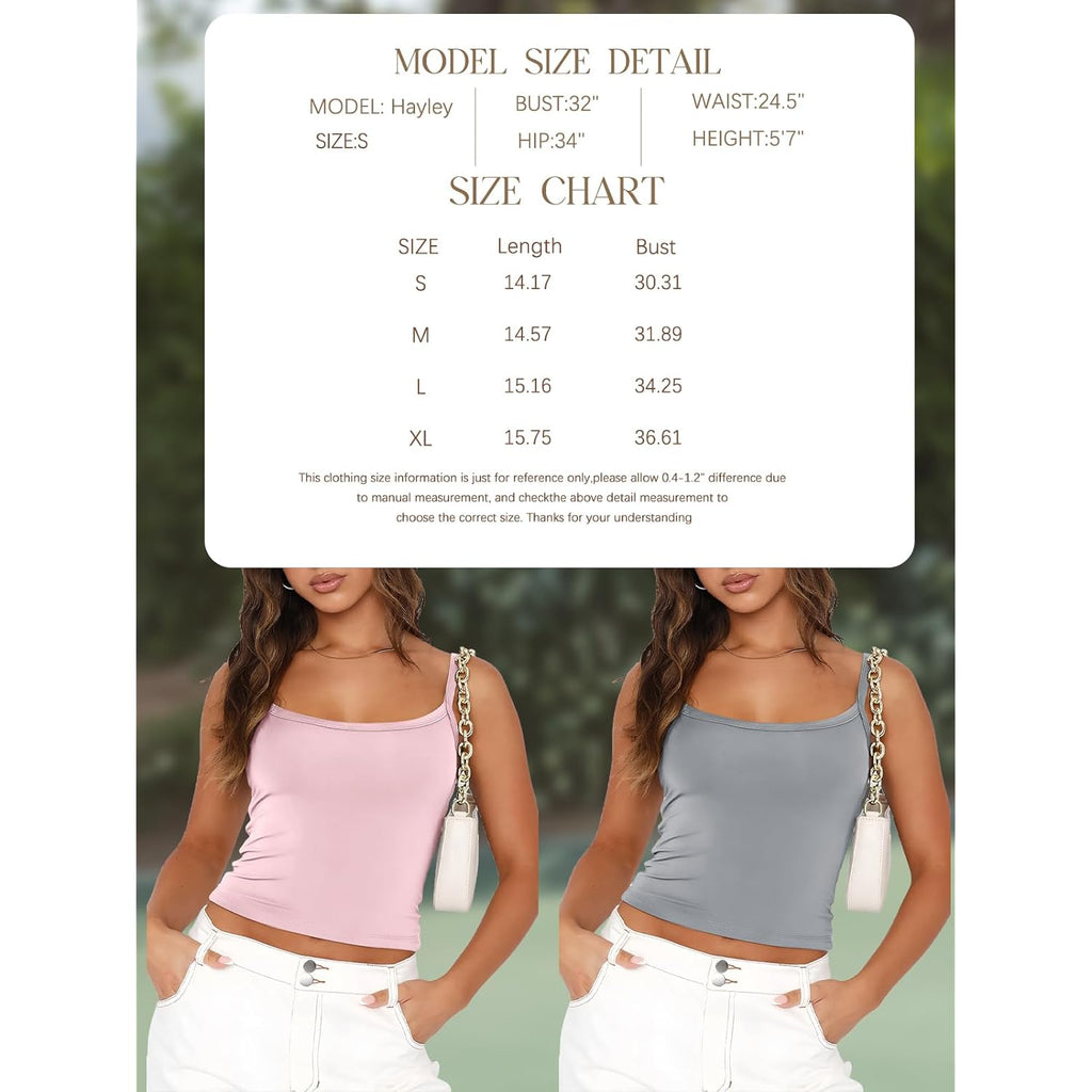 Spaghetti Strap Crop Tank Tops for Women Cute Summer Camisoles for Teens Fitted Basic Layering Cami Undershirts