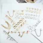 BESTEEL 66Pcs Ear Cuff Earrings for Women Non Piercing - 14K Gold Plated Ear Cuffs Adjustable Non Pierced Clip On Cartilage Conch Earring Stacks CZ Star Butterfly Ear Wraps Fake Piercings Earings Gift