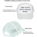 Gelante Sublimation Blank Trucker Hats - Polyester Foam Mesh Snapback Baseball Cap