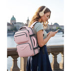 Taygeer Travel Backpack For Women, Travel Personal Item Bag With Shoe Pouch | Tsa Approved Under Seat Carry On Backpack With Water Bottle Pocket Fits 15.6Inch Laptop, Travel Essentials For Airplanes,Pink