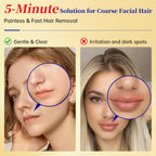 Facial Hair Removal For Women, Painless & Gentle Hair Removal Cream | Chin | Upper Lip | Cheeks for Sensitive Skin (5 Min, 7 Days) - 1.69Fl Oz