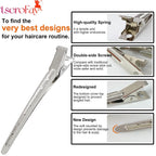 RENEWED Metal Silver Duck Billed Clips: 24Pcs Long Hair Sectioning and Curl Clips for Women with Case