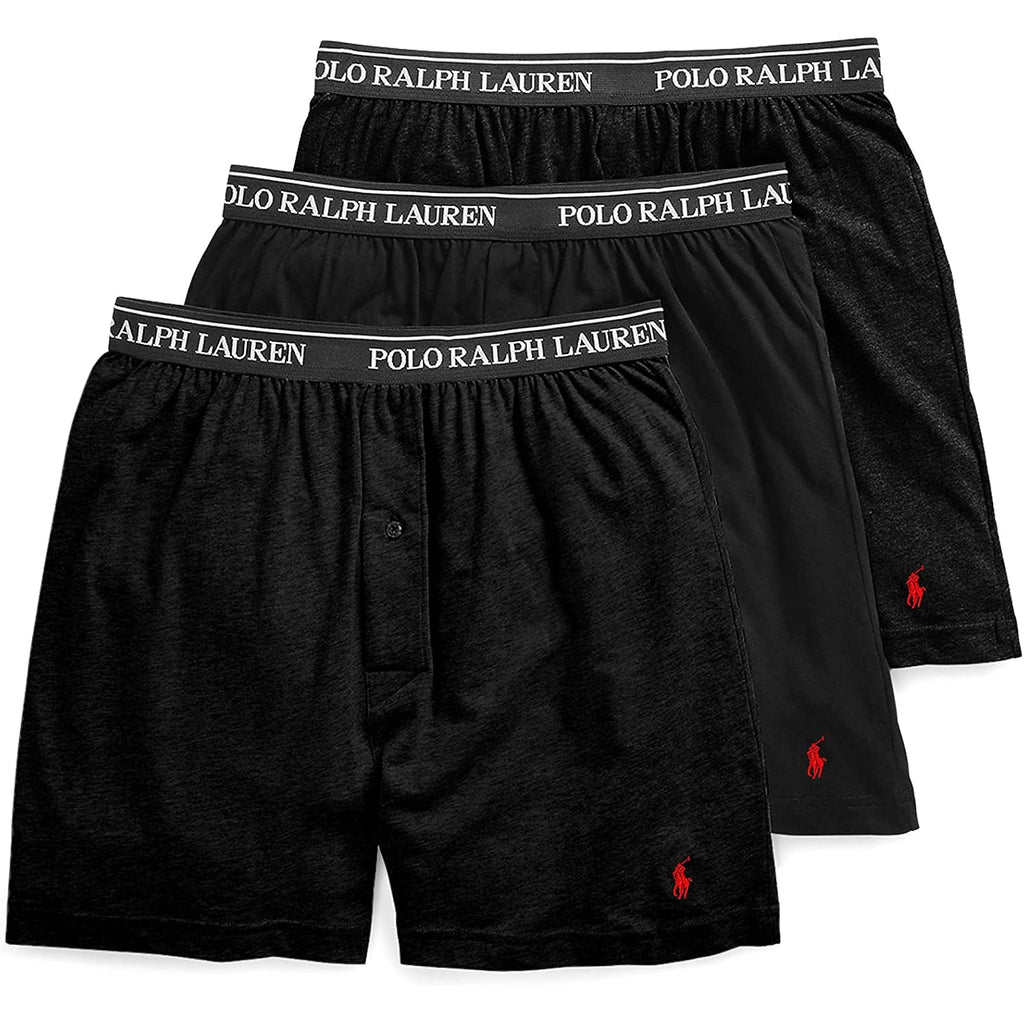 Polo Ralph Lauren Underwear Boxers Pack, 3-Pack, Classic Fit Cotton Knit Boxer, 100% Cotton Moisture Wicking Boxers