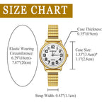 JewelryWe Women's Elastic Watch Easy Reader Analog Quartz Gold Silver Plated Stretch Band Wristwatch for Mother's Day