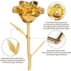 Anthonic Gold Dipped Rose Real 24K Gold Rose, Genuine One Of A Kind Rose Hand Dipped In 24K Golden Roses Romantic Gifts For Women In Her Birthday Anniversary Valentines Day Mothers Day