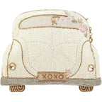 Mary Frances Just Married Beaded Crossbody Handbag Clutch Bridal Car Novelty Purse, Ivory | Just Married Beaded Crossbody Handbag Bridal Car Novelty Clutch Purse Ivory Wedding Evening Party Travel Accessories