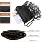 Hde Women'S Pu Leather Hobo Fringe Crossbody Tassel Purse Vintage Flap Envelope Handbag Western Sling Shoulder Bag