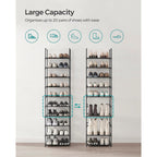 Songmics Shoe Rack, 10-Tier Shoe Shelf, Shoe Storage Organizer, 11 X 17.7 X 68 Inches, Metal Frame, Non-Woven Fabric Shelves, For Entryway, Bedroom, Black Ulsh010B02