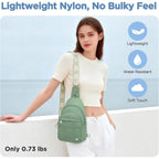 Anti Theft Sling Bag For Men & Women, Lightweight Puffer Rfid Crossbody Bag For Travel, Commuting & City Walking, Hands-Free Everyday Essentials Bag Green