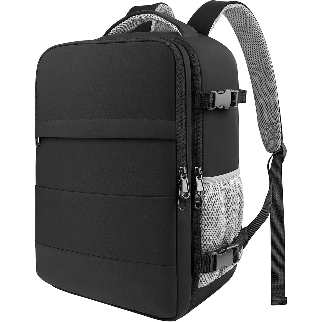 Hotor Travel Backpack Flight Approved Bag Men Women, Medium Black | Tsa Carry On Luggage, 15.6Inch Laptop, Casual Daypack Travel Essentials Nurse Bag For Work, Business, Weekender, College