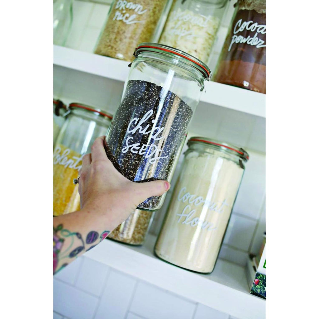 Weck Jar 974 - 1.5L Glass Jars with Large Storage Capacity - Preserving Jars with Airtight Lids Suitable for Pickling - Heat Resistant Canning Jars - Microwave Safe - (1 Jar with Glass Lid) 54 fl. oz