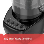Black+Decker 3-In-1 Easy Assembly 8-Cup Food Processor, Stainless Steel S-Blade, Easy-Clean, Touchpad Controls Black