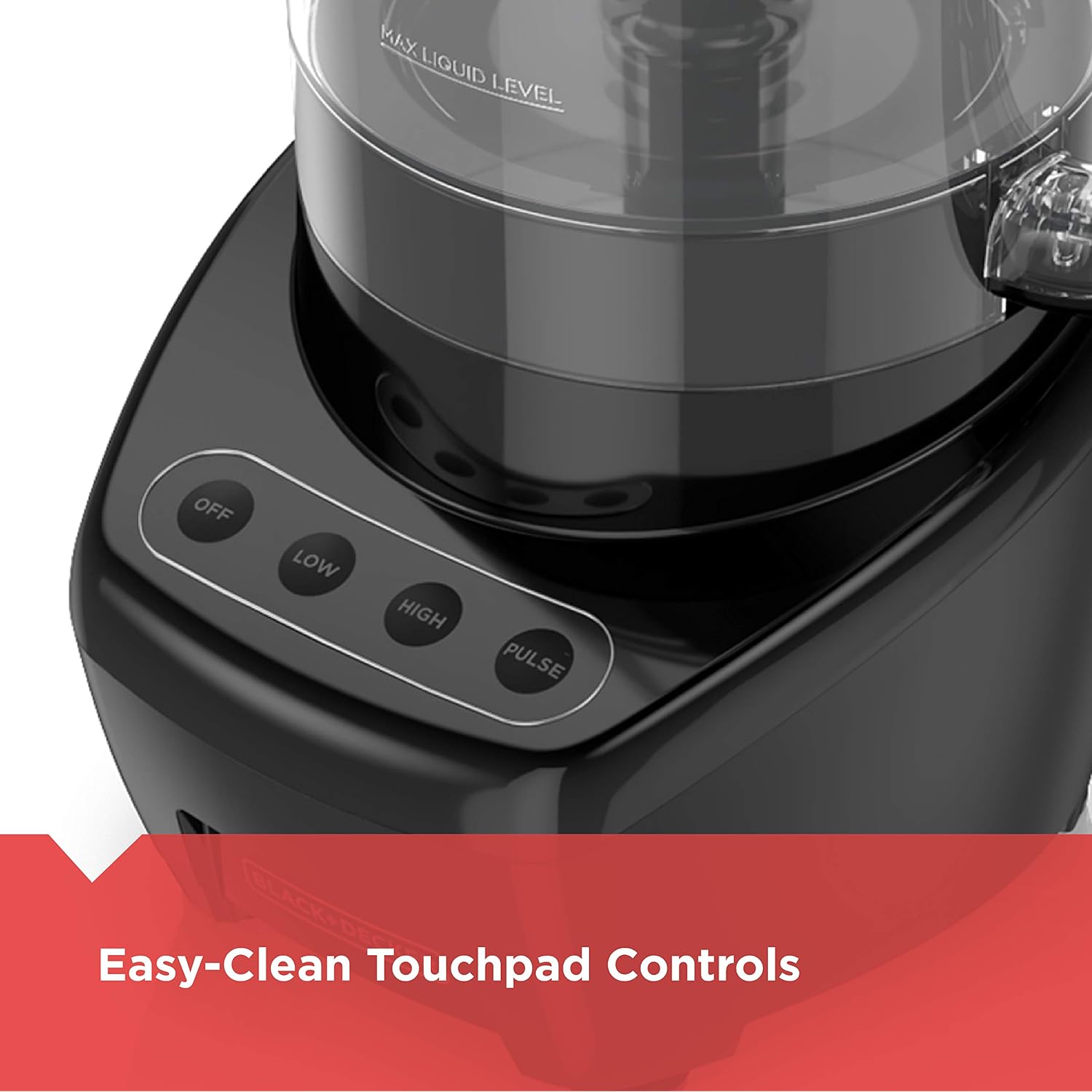 Black+Decker 3-In-1 Easy Assembly 8-Cup Food Processor, Stainless Steel S-Blade, Easy-Clean, Touchpad Controls Black
