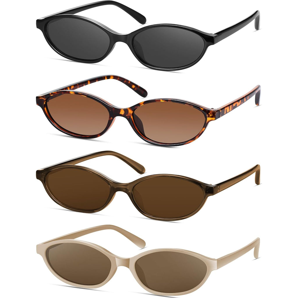 Retro Oval Cat Eye Sunglasses For Women Y2K Designer Trendy Narrow Shades Uv Protection Sun Glasses