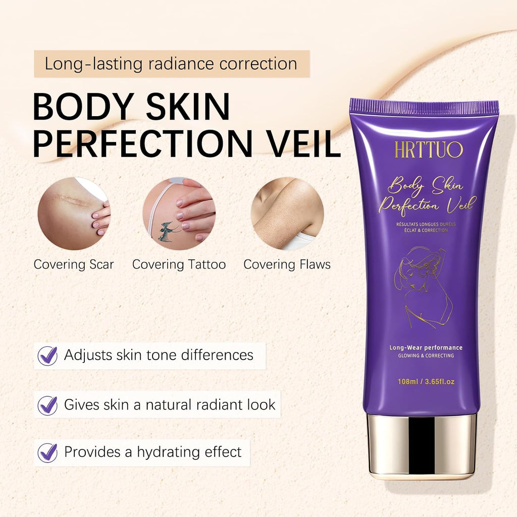 Tattoo Cover Up Makeup Waterproof With Brush – Full Coverage Body Concealer For Legs And Scars – Long Wear Leg Makeup For Women For Smooth Natural Finish In Daily Life And Events (Natural Radiance)