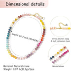 Gemstone Beaded Necklace for Women Colorful Natural Stone Freshwater Pearl Surfer Beach Rainbow Necklace Jewelry Gift