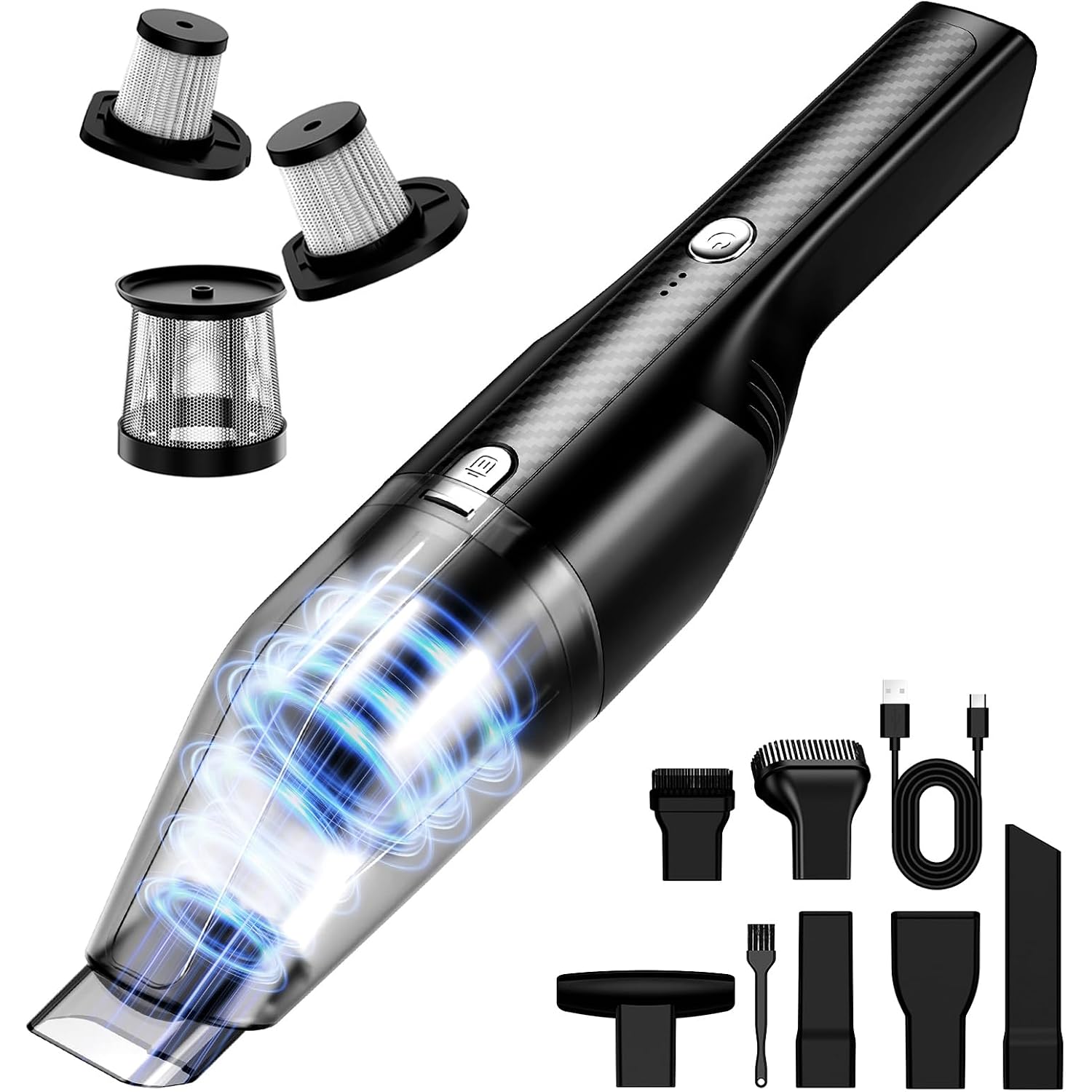 Handheld Vacuum Cordless - Car Vacuum Cleaner With 11000Pa Powerful Suction,1.2Lbs Lightweight, Type-C Charge, Multiple Accessories, Portable Hand Vacuum For Home, Pet And Car