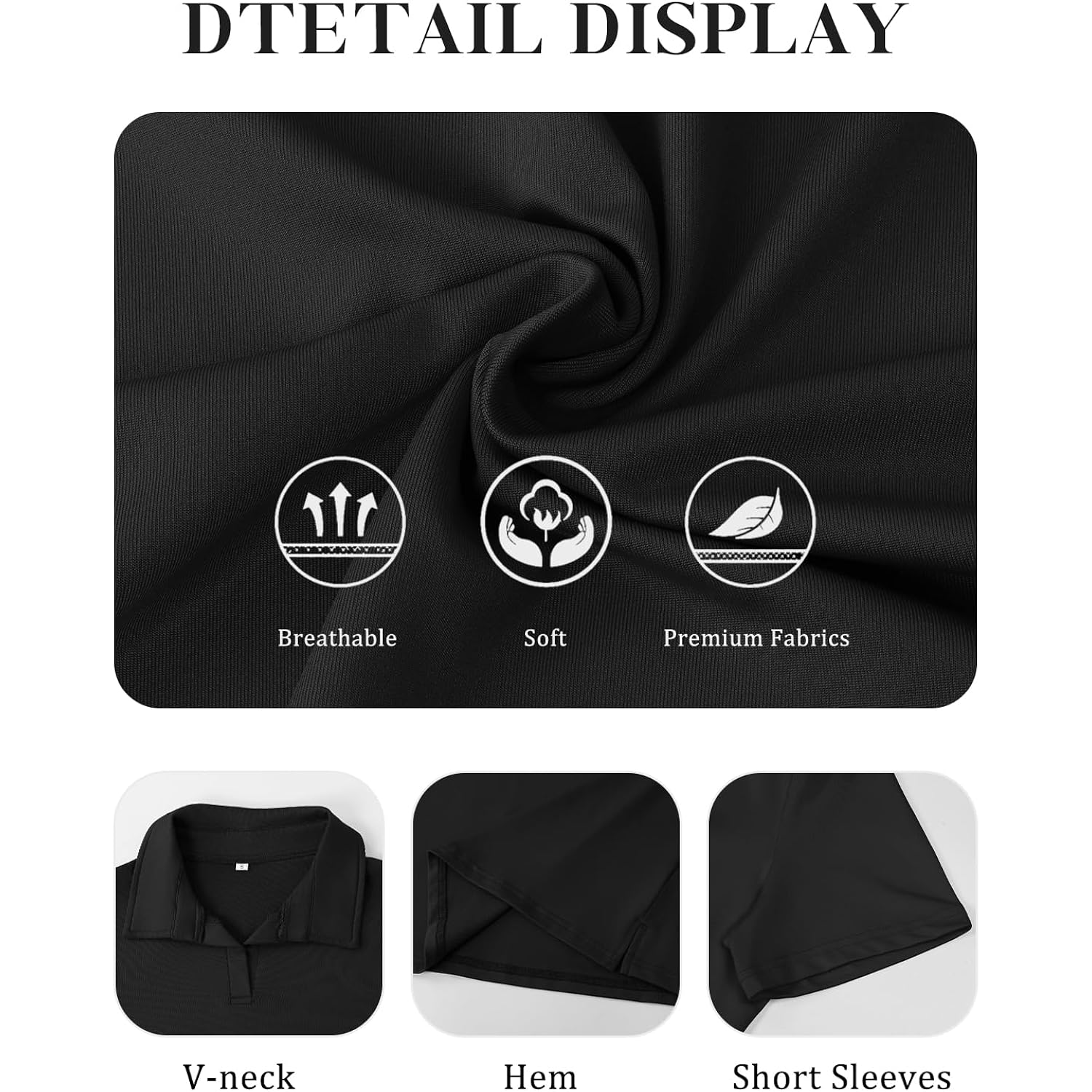 Polo Shirts For Women Business Casual Work Lapel Collared Tops V Neck Summer Golf Polos Tunic Blouse