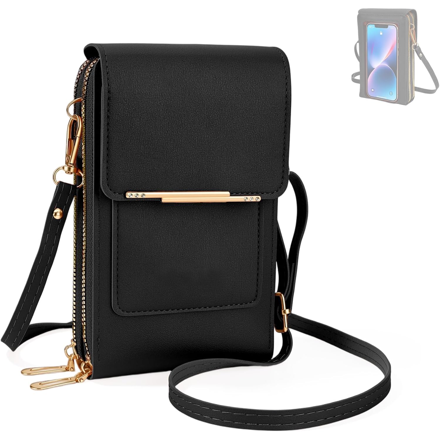 Touchscreen Crossbody Phone Purse For Women,Cell Phone Crossbody Bag,Blocking Cell Phone Wallet Purse,Crossbody Purse Bag